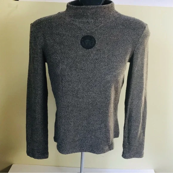 Versace Couture Jeans 90s Medusa Top Textured Long Sleeves Vintage Shirt Sweater - Picture 11 of 15